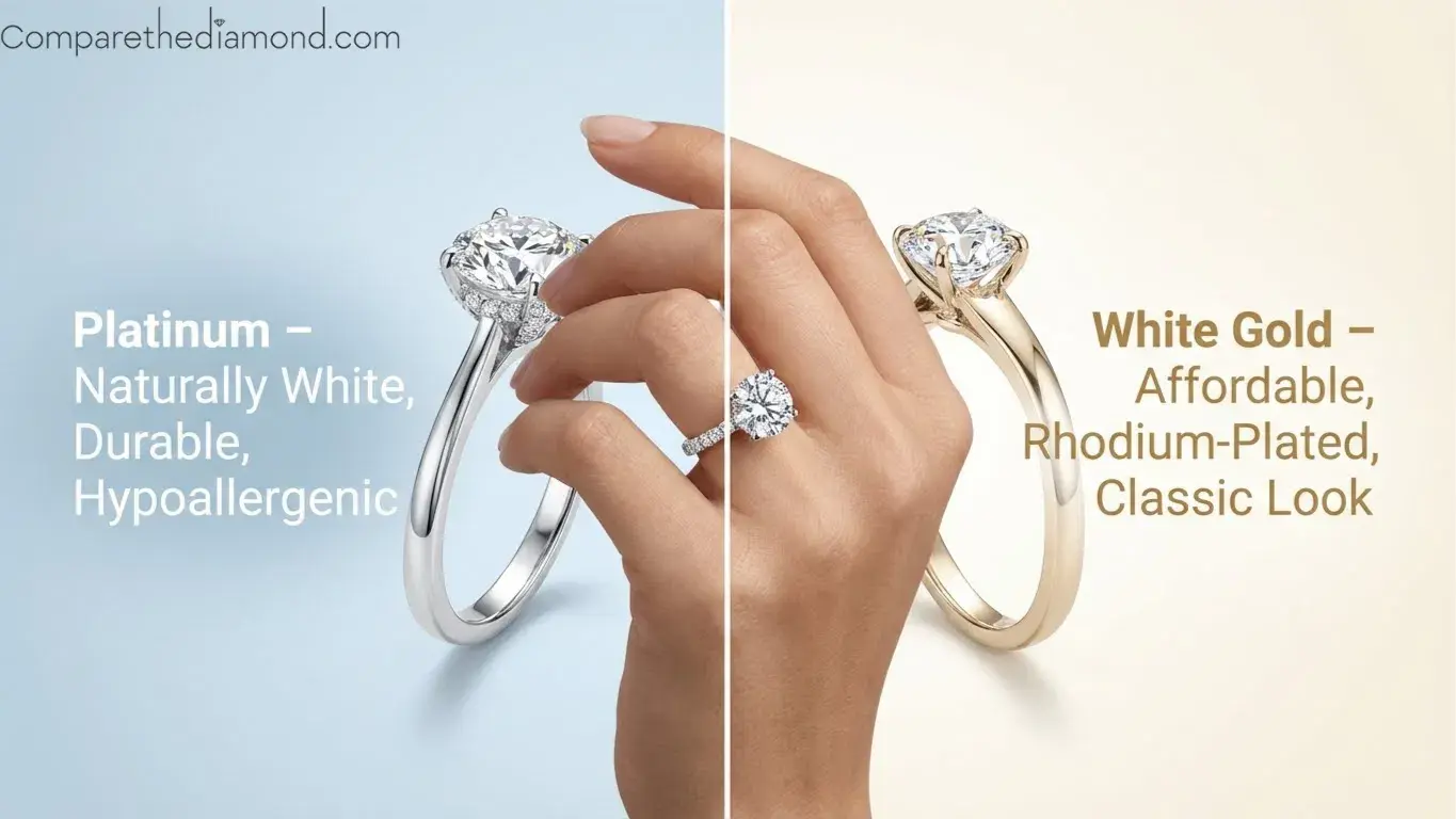 luxary platinum vs white gold diamond ring