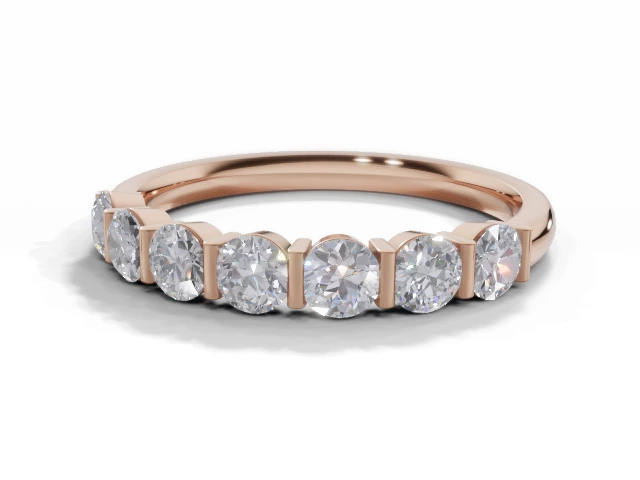 Diamond-Set Wedding Rings Semi-Set 100% Recycled 18ct. Rose Gold