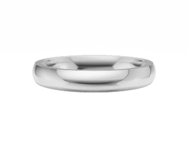 Plain Polish. 3mm Comfort-Fit Court. Platinum Wedding Rings. Choice of Weights