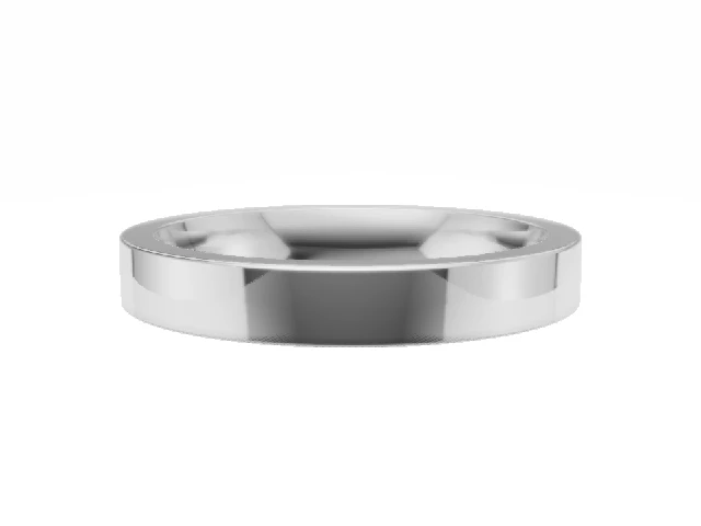 Plain Polish. 3mm Flat-Court. Platinum Wedding Rings. Choice of Weights