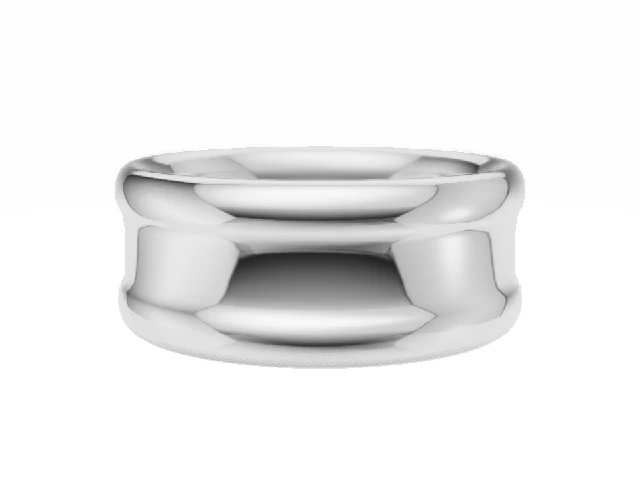 Plain Polish. 8mm Concave. Platinum Wedding Rings. Choice of Weights