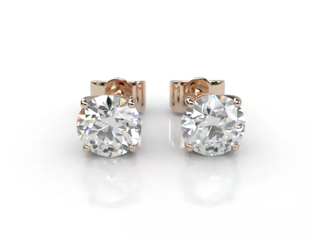 Round Diamond Stud Earrings in 18ct. Rose Gold Especially Selected Round Diamonds Click and Buy Specials  Pre-Defined Diamonds