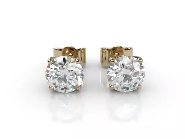 Round Diamond Stud Earrings in 18ct. Yellow Gold Especially Selected Round Diamonds Click and Buy Specials  Pre-Defined Diamonds