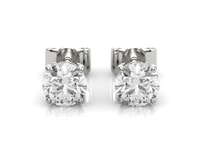 Round Diamond Stud Earrings in Platinum Especially Selected Round Diamonds Click and Buy Specials  Pre-Defined Diamonds