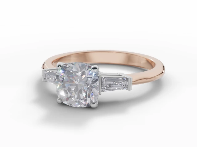 Certified Cushion-Cut Diamond Engagement Rings with Diamond-Set Shoulders in 18ct. Rose Gold