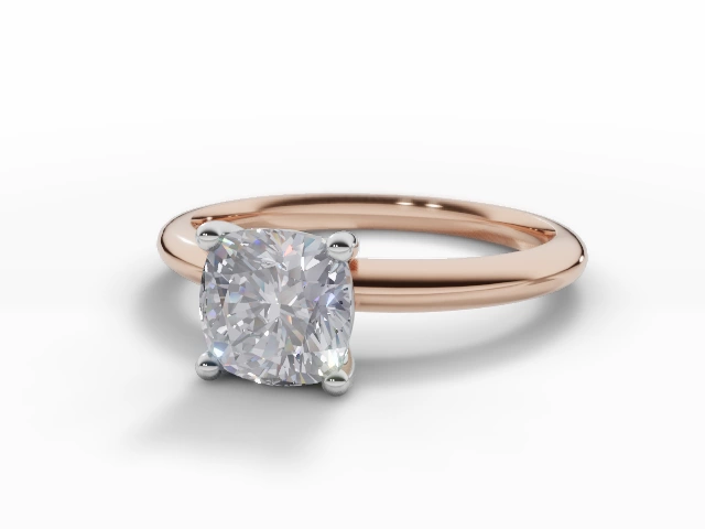 Certified Cushion-Cut Diamond Solitaire Engagement Rings in 18ct. Rose Gold