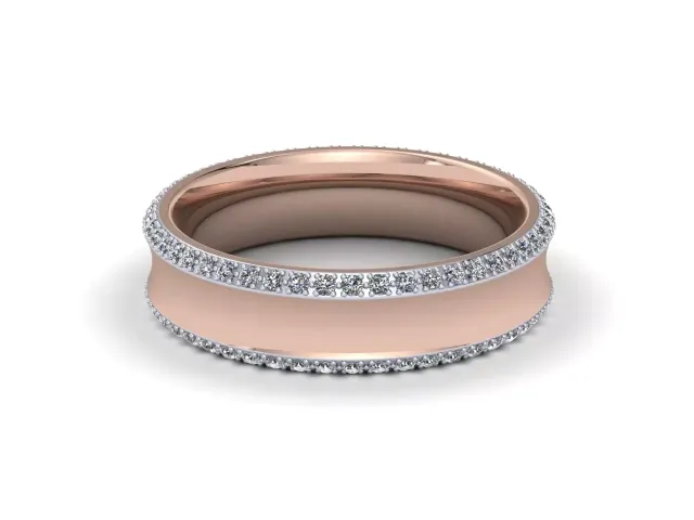 Designer Diamond 18ct. Rose and White Gold Wedding Rings