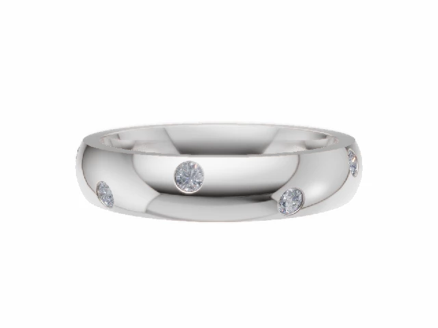 Court Diamond Scatter Wedding Rings 100% Recycled Platinum