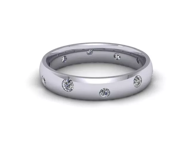 Diamond-Set Wedding Rings Diamond Scatter 100% Recycled Platinum