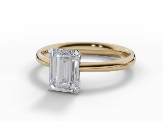 Emerald-Cut Diamond Solitaire Engagement Rings in 18ct. Yellow Gold