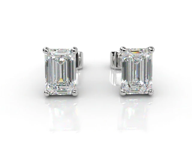 Emerald-Cut Diamond Earrings in 18ct. White Gold Select Your Own Certified Diamonds 493,440 diamonds listed today  Choice of Earring Designs & Setting Styles