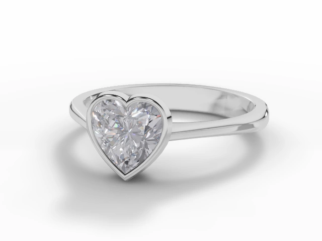 Engagement Rings Bezel-Set Heart-Shape Diamonds 100% Recycled 18ct. White Gold