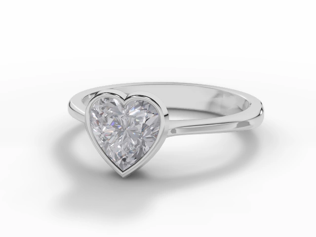 Engagement Rings Bezel-Set Heart-Shape Diamonds 100% Recycled Platinum