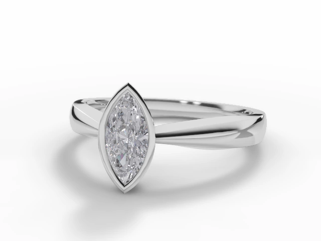 Engagement Rings Bezel-Set Marquise-Cut Diamond 100% Recycled Platinum