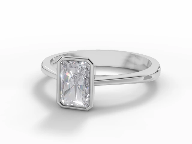 Engagement Rings Bezel Set Radiant-Cut Diamonds 100% Recycled Platinum