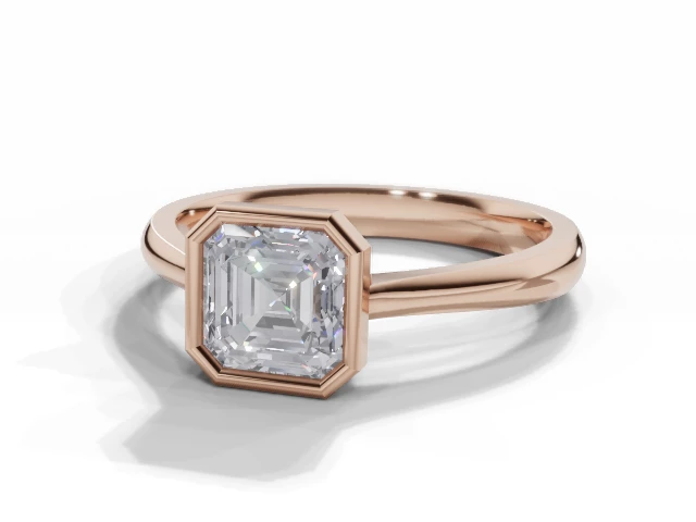 Engagement Rings Bezel-Set Asscher-Cut Diamond 100% Recycled Rose Gold