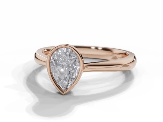 Engagement Rings Bezel-Set Pear-Shape Diamond 100% Recycled Rose Gold