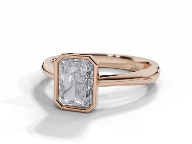 Engagement Rings Bezel-Set Radiant-Cut Diamond 100% Recycled Rose Gold