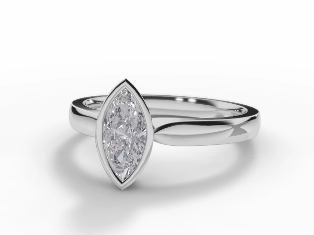 Engagement Rings Bezel-Set Marquise-Cut Diamond 100% Recycled White Gold