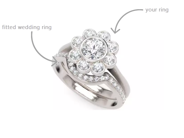 Diamond-Set Wedding Rings Fitted to Your Engagement Ring  100% Recycled Platinum