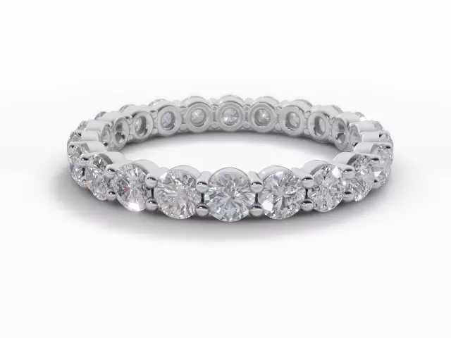 Wedding Rings Fully-Set Round Brilliant-Cut Diamond