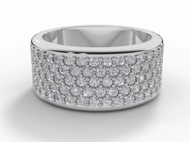 Semi-SetStatement Diamond Wedding Rings in Platinum