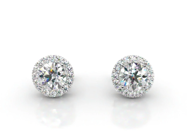 Diamond Halo Earrings in Platinum Select Your Own Certified Diamonds 360,863 diamonds listed today 