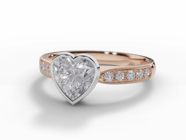 Engagement Rings Diamond-Set Band Heart-Shape Diamonds 100% Recycled 18ct. Rose Gold