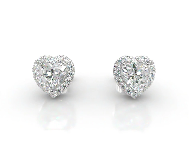 Heart-Shape Diamond Halo Cluster Earrings in Platinum Select Your Own Certified Diamonds 255,552 diamonds listed today 