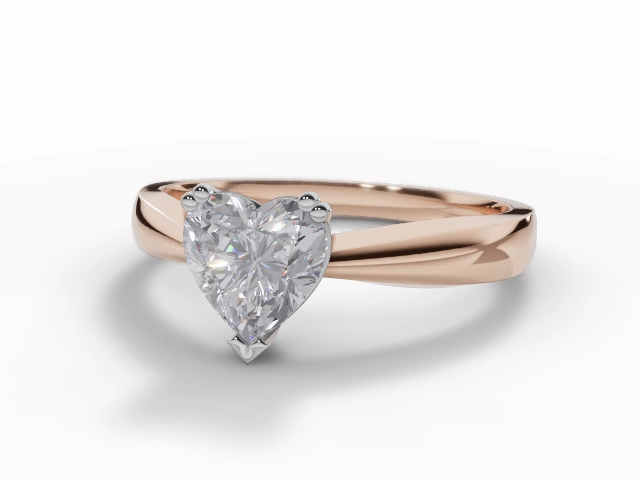 Certified Heart-Shape Diamond Solitaire Engagement Rings in 18ct. Rose Gold