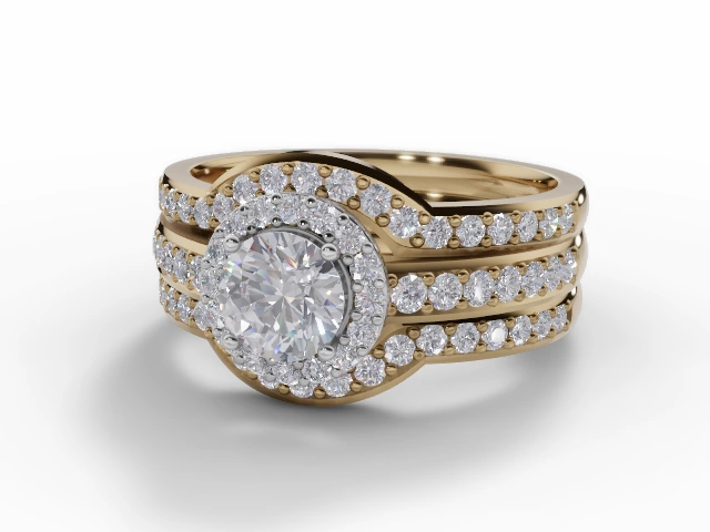 Certified Jacket Engagement Rings in 18ct. Yellow Gold