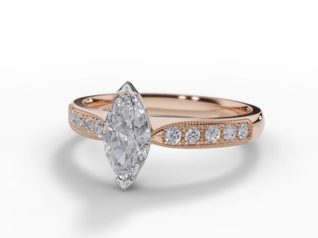 Engagement Rings Diamond-Set Band Marquise-Cut Diamonds 100% Recycled 18ct. Rose Gold