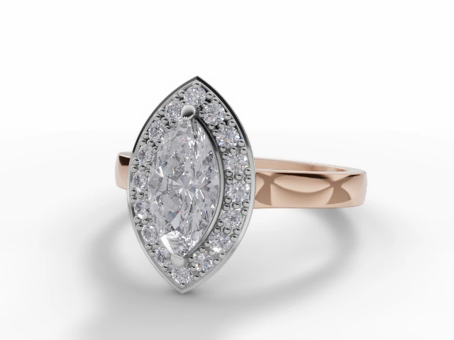 Engagement Rings Halo Marquise-Cut Diamonds 100% Recycled 18ct. Rose Gold