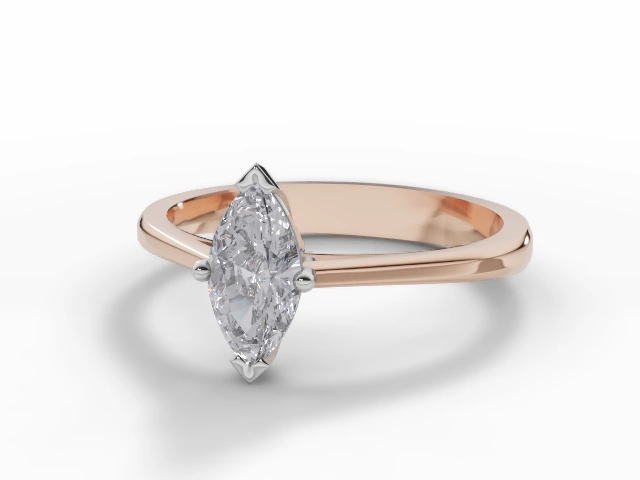 Engagement Rings Solitaire Marquise-Cut Diamonds 100% Recycled 18ct. Rose Gold