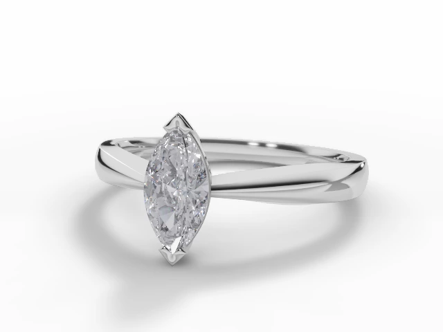 Engagement Rings Solitaire Marquise-Cut Diamonds 100% Recycled 18ct. White Gold