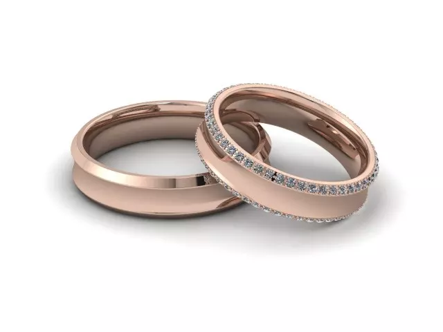 Matching Diamond Wedding Rings His, Hers, Theirs 100% Recycled 18ct. Rose Gold