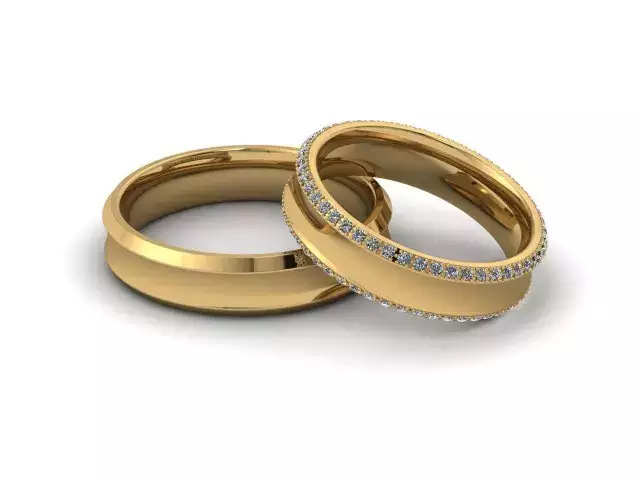 Matching Diamond Wedding Rings His, Hers, Theirs 100% Recycled 18ct. Yellow Gold