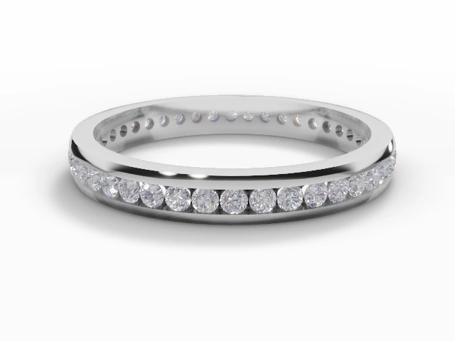 Medium 3.1mm to 4.0mm Wide Fully-Set Diamond Wedding Rings in Platinum Shop by Width