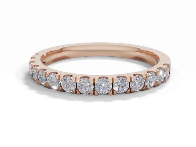 Eternity Rings Semi-Set Medium Width 100% Recycled 18ct. Rose Gold