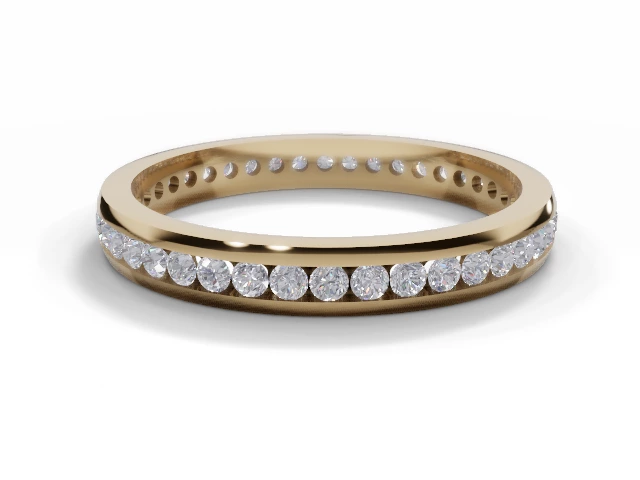 Eternity Rings Fully-Set Diamonds Medium Width 100% Recycled 18ct. Yellow Gold