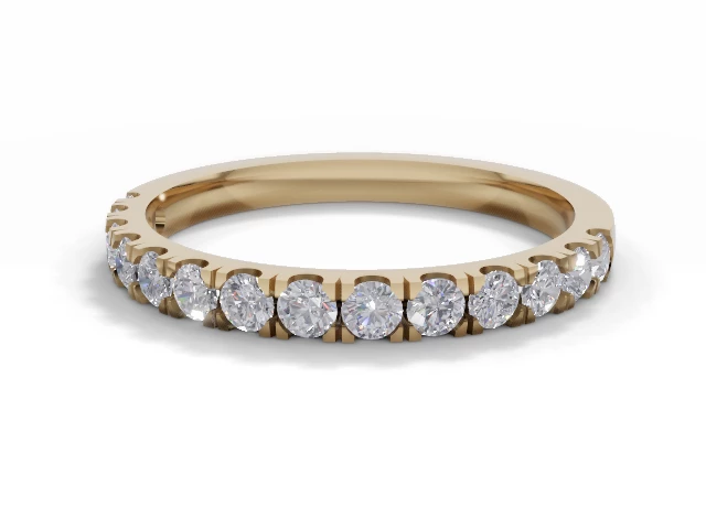 Eternity Rings Semi-Set Diamonds Medium Width 100% Recycled 18ct. Yellow Gold