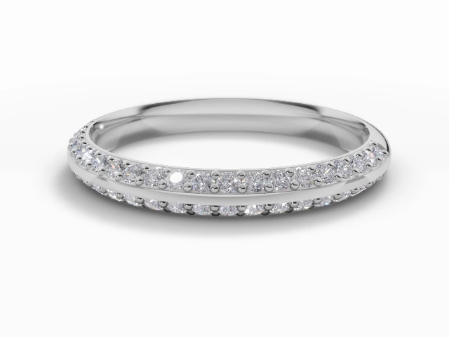 Narrow Semi-Set Diamond Eternity Rings in 18ct. White Gold - 2mm. to 3mm. wide