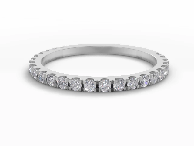 Eternity Rings Semi-Set Diamonds Narrow Width 100% Recycled Platinum