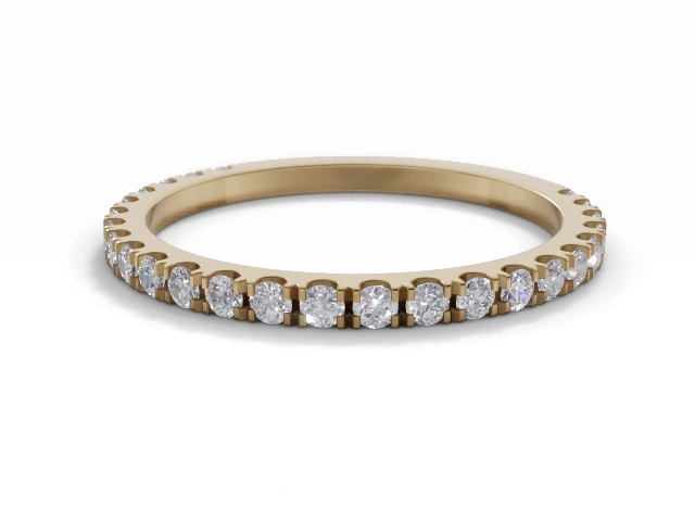 Eternity Rings Semi-Set Diamonds Narrow Width 100% Recycled 18ct. Yellow Gold