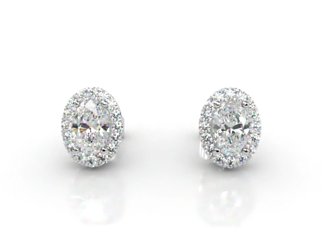 Oval-Cut Diamond Halo Cluster Earrings in Platinum Select Your Own Certified Diamonds 255,552 diamonds listed today 