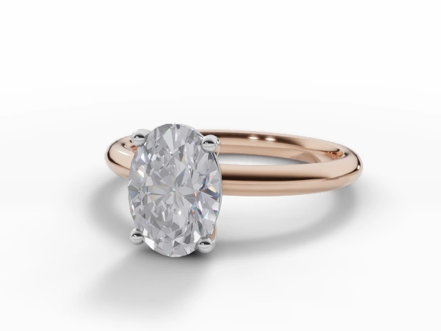 Certified Oval-Cut Diamond Solitaire Engagement Rings in 18ct. Rose Gold