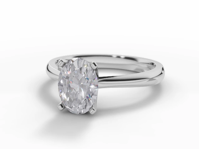 Engagement Rings Solitaire Oval-Cut Diamonds 100% Recycled 18ct. White Gold