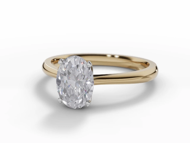 Certified Oval-Cut Diamond Solitaire Engagement Rings in 18ct. Yellow Gold