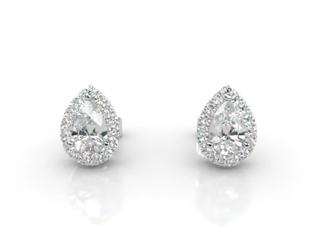 Pear-Shape Diamond Halo Cluster Earrings in Platinum Select Your Own Certified Diamonds 255,552 diamonds listed today 