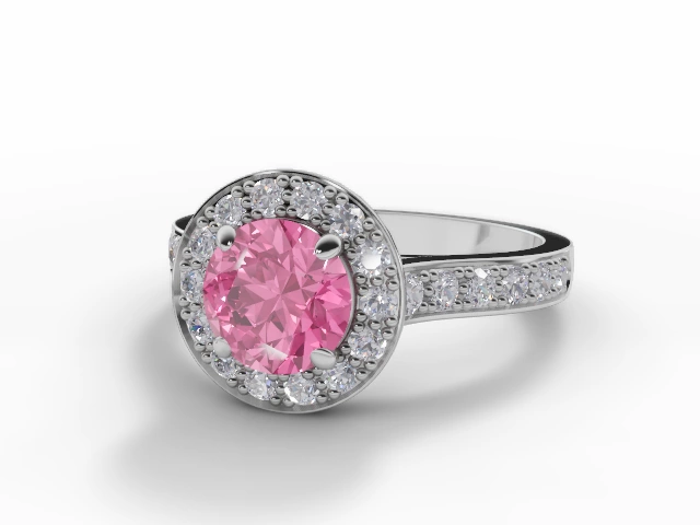 Pink Tourmaline & Diamond Engagement Rings in Platinum